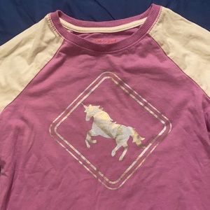 purple unicorn long sleeve shirt size 7/8 (no refunds)